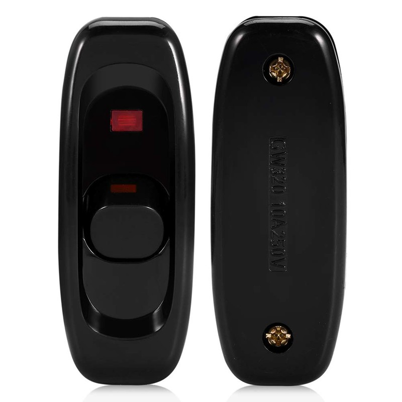 Lamp Switch, Feed-Through Switch Rocker AC 250V 10A Inline ON/OFF