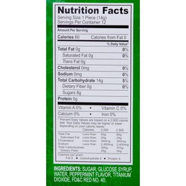 Candy Cane Peppermint Flavored 12 Pieces Net 6 Oz Individually Wrapped | Pack of 3 - 36 Total Count (Peppermint)