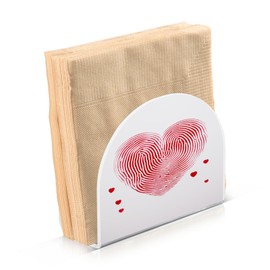 Napkin Holders,Standing Napkin Holder Fingerprint Love Heart for Kitchen Counter, Dining Table, Bathroom and More