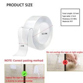 ZMD Transparent Air Conditioner Window Seal Weather Sealing Tape 2 Inch x 33 FT Weather Stripping Residue-Free Clear Window Insulation Caulk Tape for Doors Shower Glass Gaps and Doors Windproof Tape