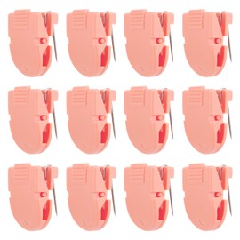 12pcs Cubicle Clips for Fabric Walls, Plastic Stainless Steel Push Pin Clips Cubicle Hooks Fabric Panel Wall Clips Cubicle Pins for Hanging Photos, Notes, Memos, Data Cables (Pink)