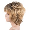 CGVG Ombre Blonde Wig Women's Short Curly Wavy Wig Women