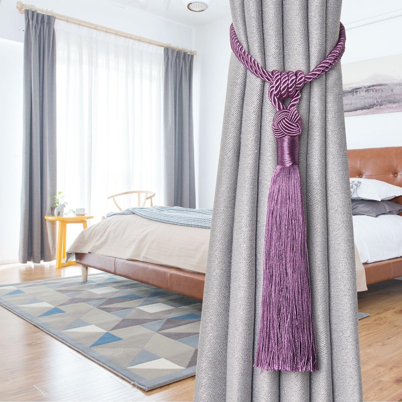 Pretty Jolly 2 Pack Long Tassel Curtain Tiebacks Handmade Braided