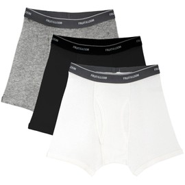 Fruit of the Loom 3TR76CM.103 Boxer Trunk 3pk para Hombre, Gris, Negro y Blanco M