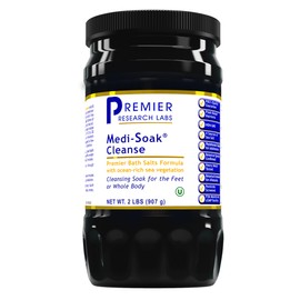 Premier Research Labs Medi-Soak - Bath Salts for Foot and Body Soak, Sea Salt Bath for Women and Men, Relaxing Mineral Bath Soak, Gentle Exfoliant, Organic, Vegan, No Added Fillers - 2 Lb