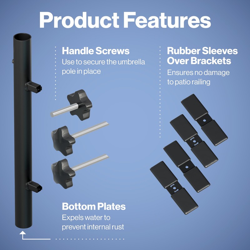 LOVE YOUR DECK Patio Umbrella Holder – Easy Installation -