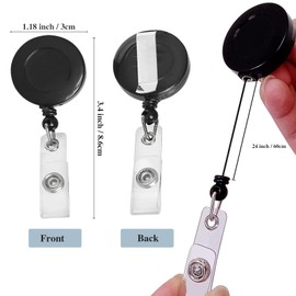 30 Pack Retractable Badge Reel, Colorful Badge Holder Retractable Clip, Name ID Badge Clips for Office School Supplies