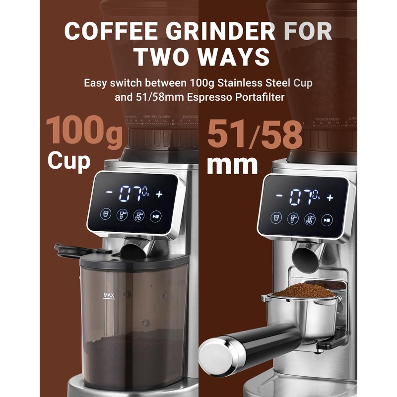 AMZCHEF Coffee Grinder, Coffee Bean Grinder for Home Use with