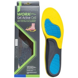 Gel Insoles Active Cell Work Sport entonyper Underfoot Footbed Metatarsalgia Lumosciatalgia Metatarsus Removable Insoles (EU XL 44-47)