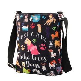 Dogs Gift for Girls Dog Crossbody Bag Just a Girl Who Loves Dogs Lover Gifts Dog Print Small Crossbody Purse Shoulder Handbag (24824 Girls Dog C)