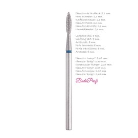 Diamond Drill Bit Bits Manicure Pedicure Nail "Flame " Blue 2.1mm Staleks (Blue/Medium)