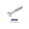 METALLIXITY 10pcs M8x40mm Hex Lag Screws 304 Stainless Steel Self