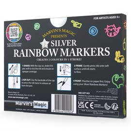Marvin's Magic - Amazing Silver Rainbow Markers - 12 Markers - Children's Drawing Markers - Ideal for Kids' Art Projects - Create Shimmering and Colourful Artwork