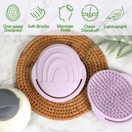 haakaa Baby Cradle Cap Brush - Soft Cradle Cap Comb| Hair Scalp Massager, Soft Bristles for Newborns & Toddlers-Lavender