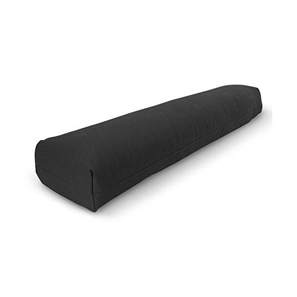 Bean Products Yoga Bolster - Handcrafted in The USA with Eco Friendly Materials - Studio Grade Support Cushion That Elevates Your Practice & Lasts Longer - Pranayama, Cotton Black