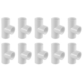 Lesso America 402 Series PVC Pipe Fitting - Tee - Schedule 40 (White) - 1/2" (SOC x SOC x FIPT) 10 PCS/High-Flow Capacity/Plumbing, Irrigation, Pool, Spa, DIY Projects/NSF Certified (402-005)