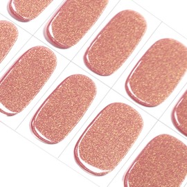 Danni & Toni Semi-Cured Gel Nail Strips (Everglow), Nude Plain Shiny Silver Semi-Hardened Nail Stickers, Nail Design Wraps, 28 Stickers