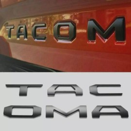 Toyota 3D Raised Tailgate Insert Letters fits 2016-2021 Toyota Tacoma Matte Black