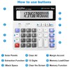 Desk Calculator 12 Digit Extra Large 4.3-Inch LCD Display, Two