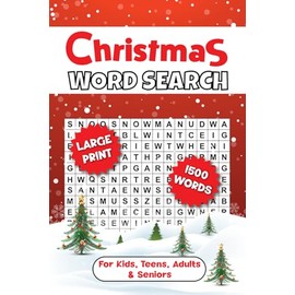 Christmas Word Search for Adults: 75 Cozy Winter Relaxing Holiday-Themed Puzzles for Kids, Teens, and Seniors Large Print