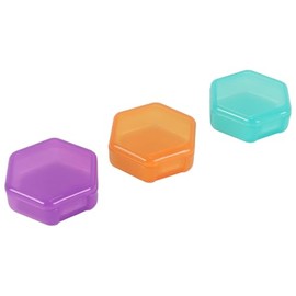 3 pcs Mini Pill Box, Portable Travel Organizer, for Travel Pill Case,Supplements and Medication (green, purple, orange)