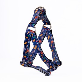 The Animal Shop No Pull Dog Harness, Fully Adjustable Dog Harness, Easy Dog Harness to Put On, Puppy Dog Harness, No Choke, Soft and Safe (Space Design, Small 1" Wide)