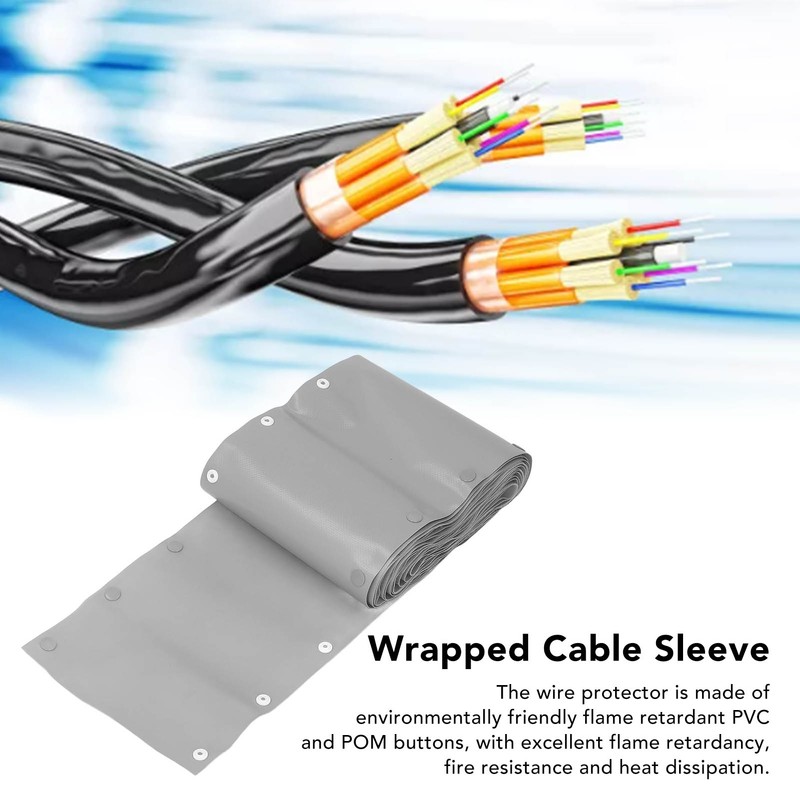 Cord Protector Flexible Wire Cable Protection Sleeve with Button for