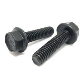 (100 Pieces) 1/4-20x3/4" Grade 8 Hex Flange Bolts Screws UNC Coarse Full Threads Phos & Oil