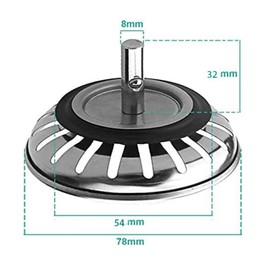 LxcshLjx 2 Pcs Sink Strainer Plug, Kitchen Sink Waste Plug, 78mm Diameter Sink Drain Stopper Basket, 304 Stainless Steel Sink Filter for Kitchen Bathroom Sinks