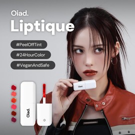 Oiad Liptique Korean Lip Stain Peel Off - 24 Hour Long Lasting Lip Tattoo, Waterproof & Transfer Proof, Nourishing & Hydrating Lip Tint for Women, Instant Plumping Lip Tints Peel Off (005 WEIRVE)