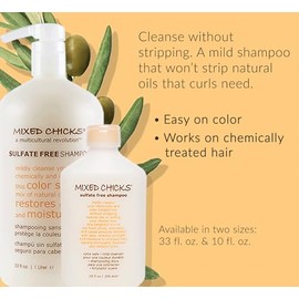 Mixed Chicks Sulfate-Free Shampoo for Unisex Shampoo 10 oz