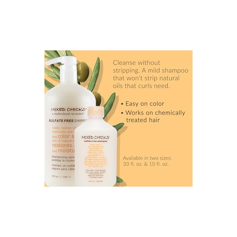 Mixed Chicks Sulfate-Free Shampoo for Unisex Shampoo 10 oz