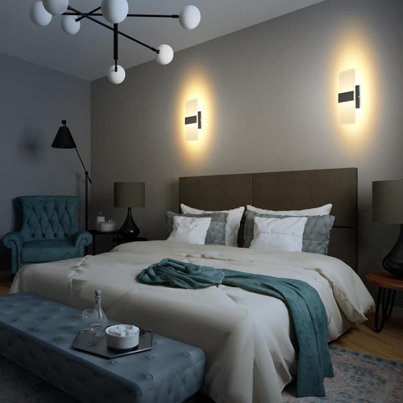 TRLIFE Dimmable LED Wall Sconces, Modern Wall Sconces Set of