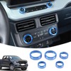 Car Central Control Air Conditioning Volume Knob Ring Cover Trim Compatible Ford Maverick 2022-2025，Aluminum A/C Air Conditioner Volume Switch Button Knob Cover Decoration Accessories (Blue)