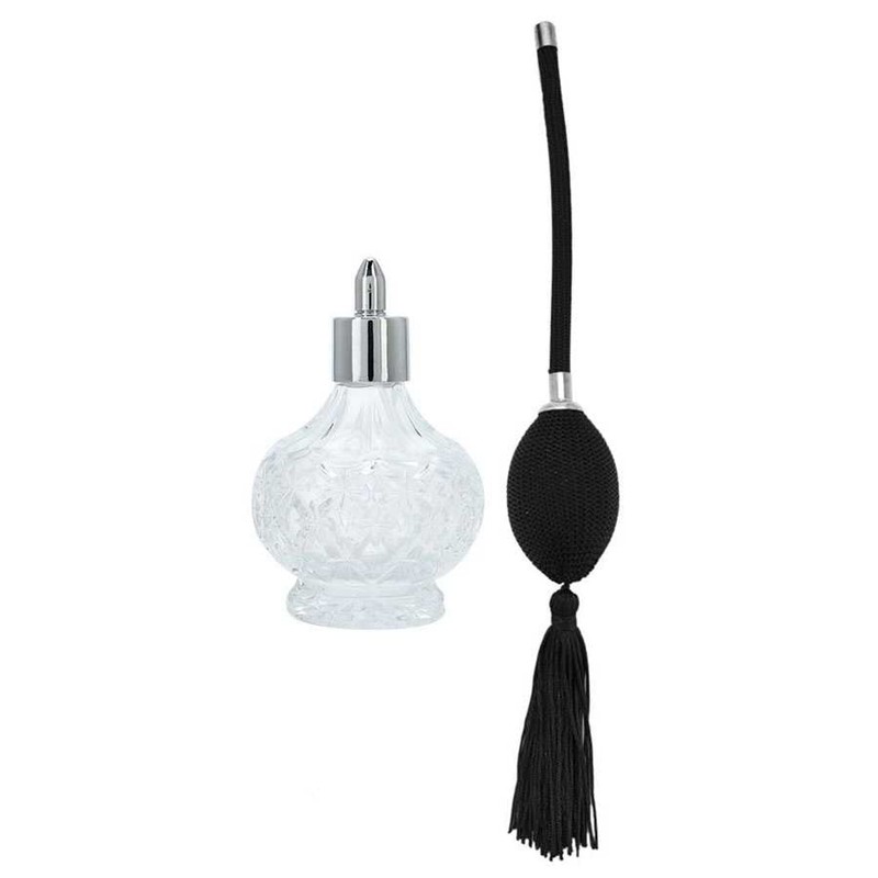 Topxome 80ml Clear Crystal Vintage Perfume Bottle Long Spray Tassels