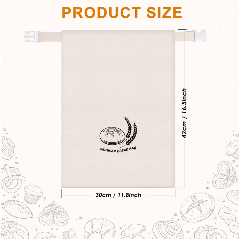 Beeswax Bread Bags for Sourdough Storage, 2 Packs Reusable Containers