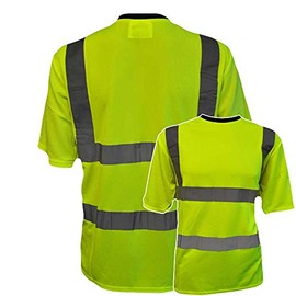 Yellow Hi Vis T-Shirt Reflective Safety Tee Shirt, Conforms to EN20471 Class 2, High Visibility, By Brook Hi Vis, XLarge