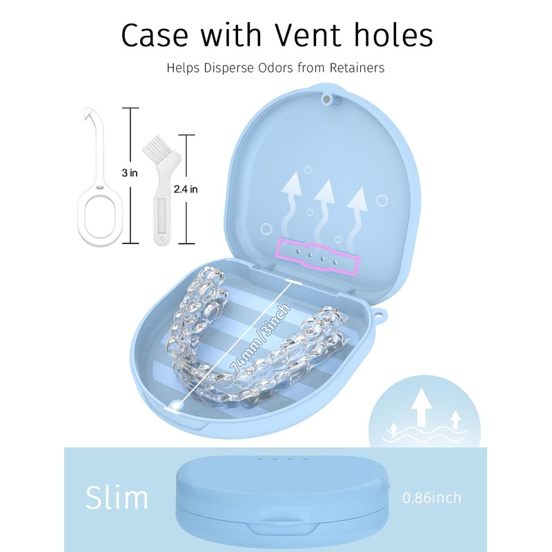 HEMILAB Retainer Case, Compatible with Invisalign, Vivera, Slim Aligner Case