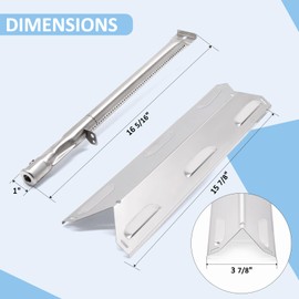 Adviace Grill Replacement Parts for Landmann 42170 42172 966686, Burners and Heat Plates for Landmann 3 Burner Grill