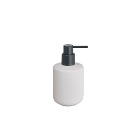Sarja ceramic soap dispenser, hand soap dispenser in beige, diameter 7.8 cm, height 15 cm, colour Moonbeam, liquid soap dispenser with pump head