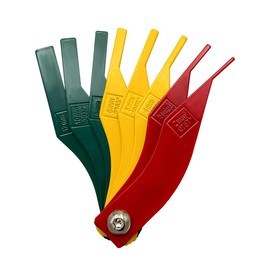 Suvnie Brake Lining Thickness Gauge, 8 Pieces Car Brake Pad Measuring Ruler Tool Feeler, Disc and Drum Brake Lining Gauge Set with Color Coded and SAE & Metric, Car Accessories
