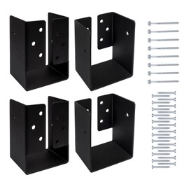 lifgarfe 4pcs 4"x6" Concealed Joist Hanger Bracket Outdoor Accents Concealed-Flange Fit for 4"x6" Beam,Swing,handrail,and Fence