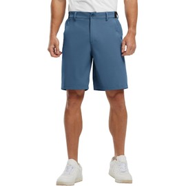 JHMORP Men's Golf Shorts Quick Dry Stretch Elastic Waist Lightweight Dress Athletic Summer Shorts (Indigo Blue,CA 32)