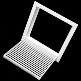 HVAC Premium 12" X 18" Aluminum Return Filter Grille for 1" Filter - Easy Airflow - Linear Bar Grilles [Outer Dimensions: 14.5"w X 20.5"h]