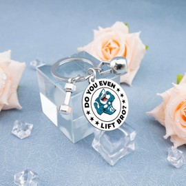 Yoxiumi Gym Keychain Fitness Gifts for Men Weight Lifting Fitness Key Chain for Men Cool Gifts for Gym Rats Workout Stuff for Women Mini Dumbbell Keychain Backpack Charm