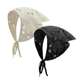 UEIOAVL Women's Fashion Headbands, kopfbedeckung damen sommer 2 Stück Damen Boho Stirnband Turban Elastisches Haartuch Dreiecks-Stirnband für Frauen und Mädchen (Schwarz, Beige)