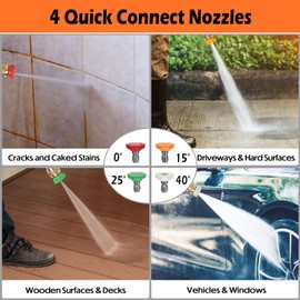 Fazil 4000 PSI 1.8 GPM Electric Pressure Washer, Pressure Washer with Foam Cannon and4 Different Pressure Nozzle, High Pressure Power Washer for Cars,Yards,Patios,Fences