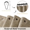 MIULEE Linen Shower Curtain with 12 Metal Hooks Modern Heavy