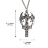 Gothic Dragon Head on Cross with Red Crystal and Pentacle