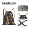 Richugui Cute fox Drawstring Bags Beautiful floral pattern Gym Drawstring